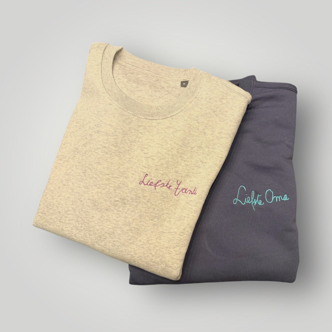 Hoodie met geborduurde tekst