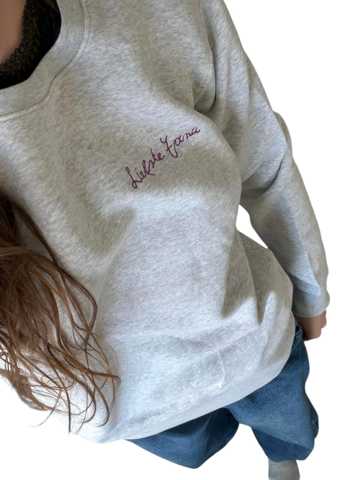 Hoodie met geborduurde tekst